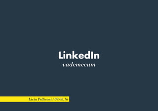 LinkedIn
Licia Pelliconi / 09.08.16
vademecum
 