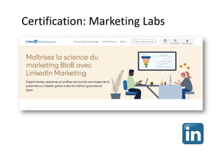 Certification: Marketing Labs
 