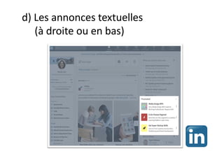 d) Les annonces textuelles
(à droite ou en bas)
 