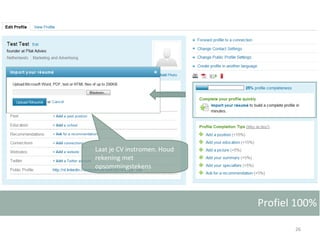 Profiel 100% Laat je CV instromen. Houd rekening met opsommingstekens 