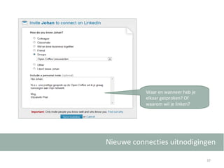 Nieuwe connecties uitnodigingen Waar en wanneer heb je elkaar gesproken? Of waarom wil je linken? 