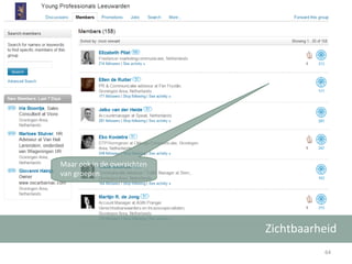 Zichtbaarheid Maar ook in de overzichten van groepen 