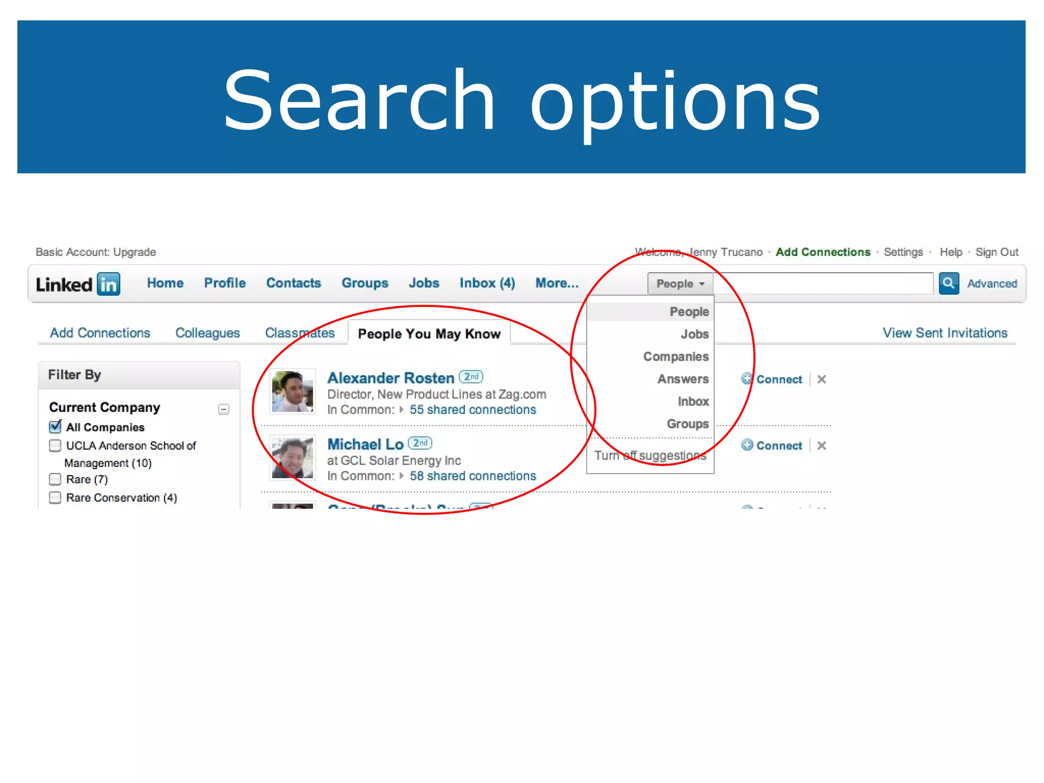 Search options 