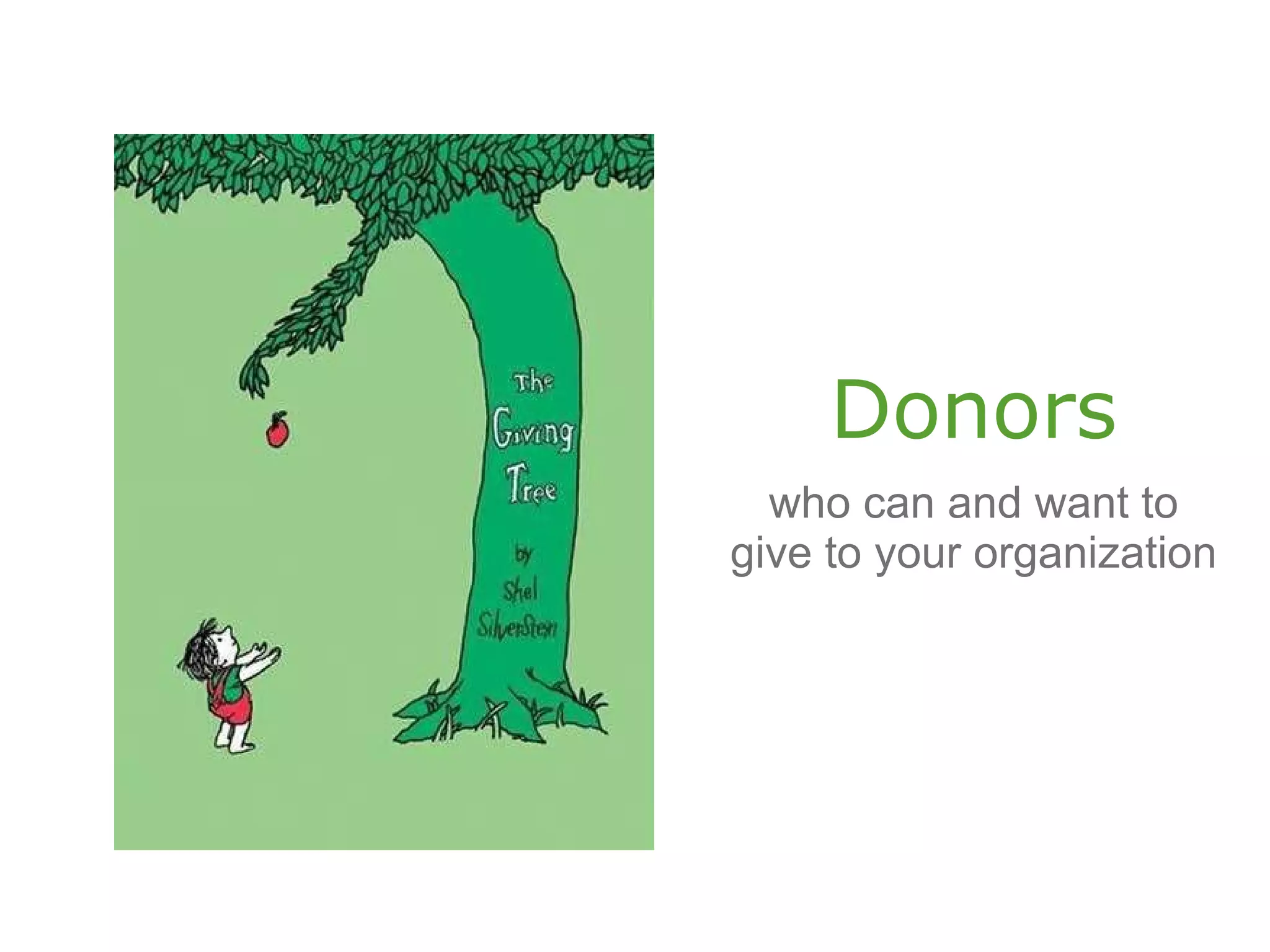 Donors who can and want to give to your organization 