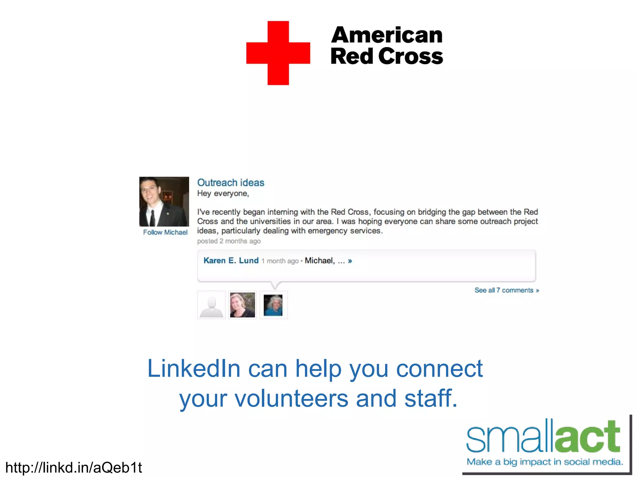 http://linkd.in/aQeb1t LinkedIn can help you connect  your volunteers and staff. 