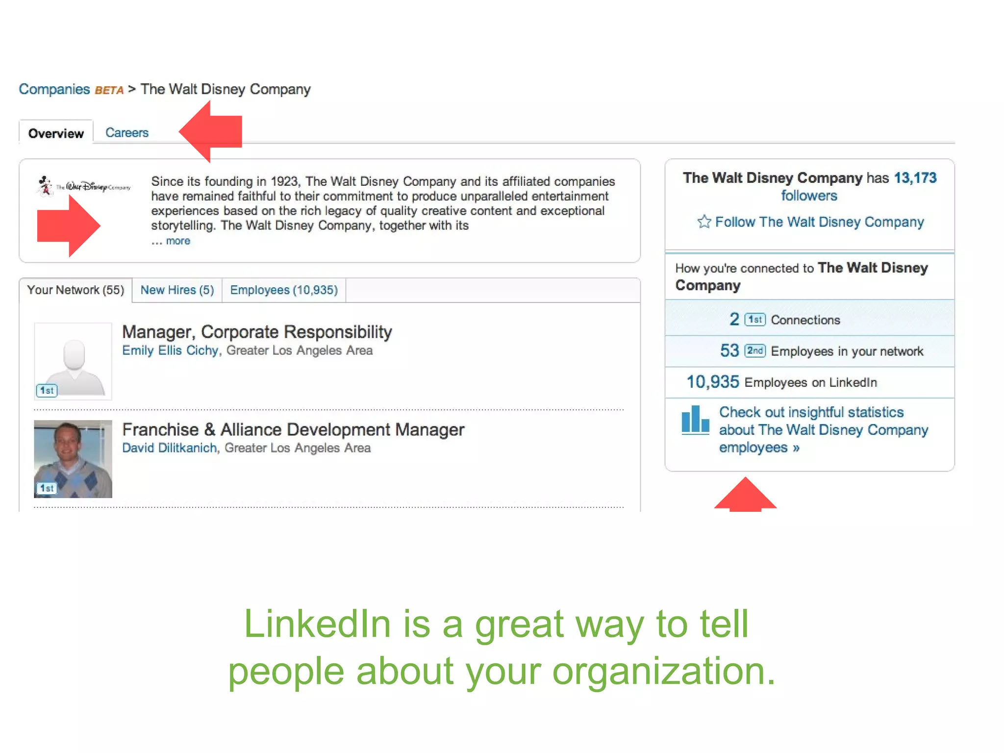 LinkedIn is a great way to tell  people about your organization. 