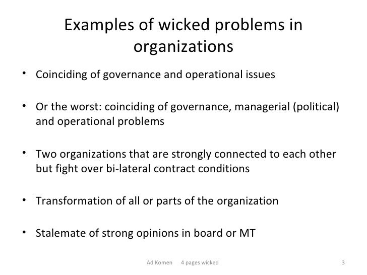Wicked problems