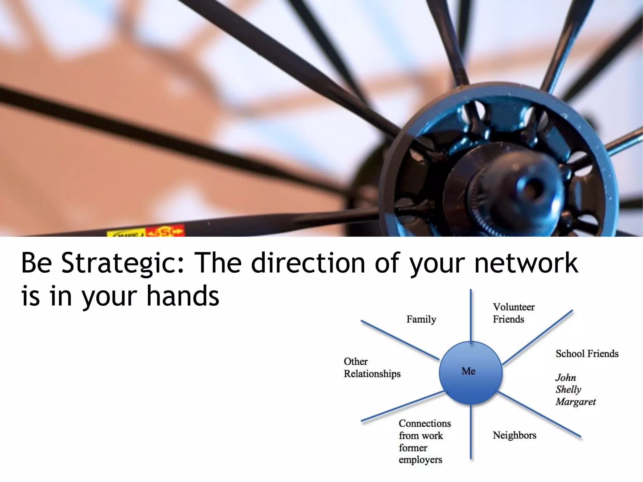 Be Strategic: The direction of your network
is in your hands
 