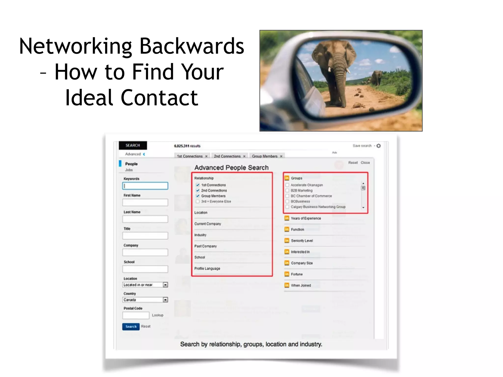 Networking Backwards
– How to Find Your
Ideal Contact
 