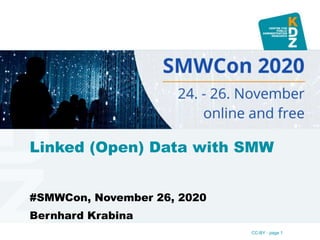 CC-BY · page 1
Linked (Open) Data with SMW
#SMWCon, November 26, 2020
Bernhard Krabina
 