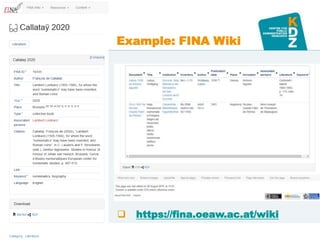 www.kdz.eu
Example: FINA Wiki
 https://fina.oeaw.ac.at/wiki
 