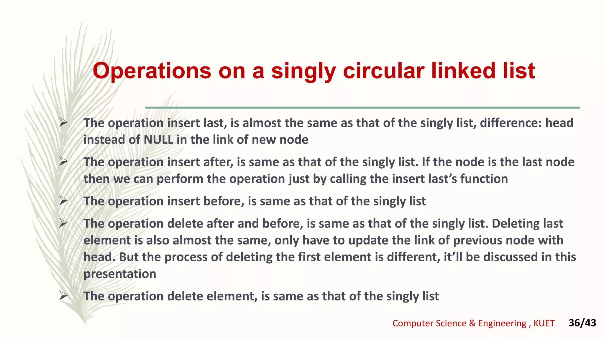Singly circular linked list pptx