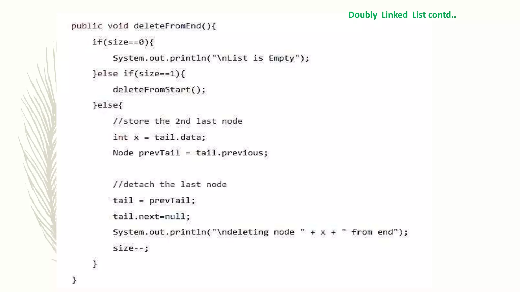 Doubly Linked List contd..
 