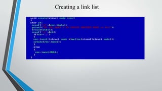 Creating a link list
 