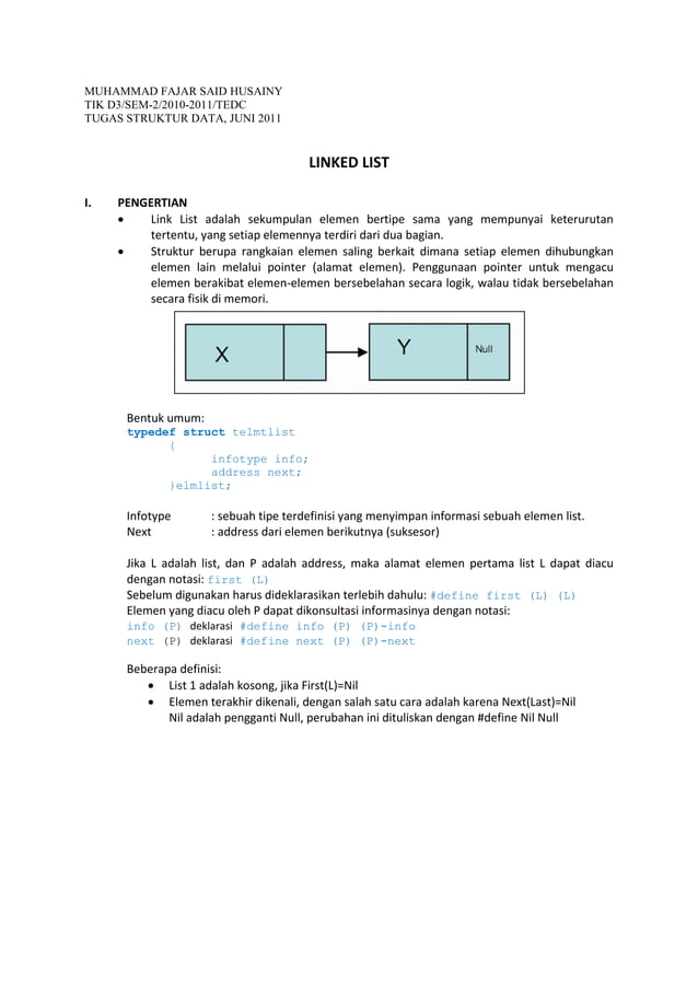 Linked List dalam Struktur Data | PDF