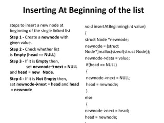Linked list | PPTX | Programming Languages | Computing