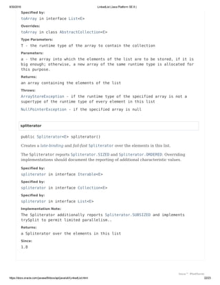 Linked list (java platform se 8 ) | PDF