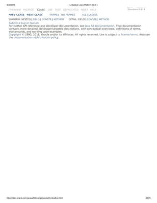 Linked list (java platform se 8 ) | PDF
