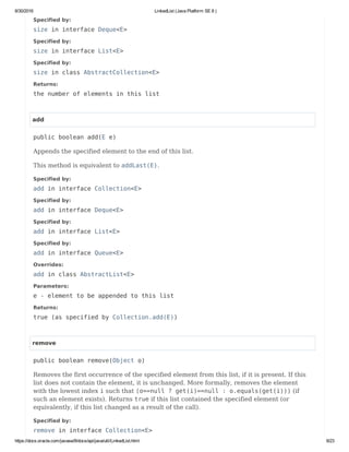 Linked list (java platform se 8 ) | PDF