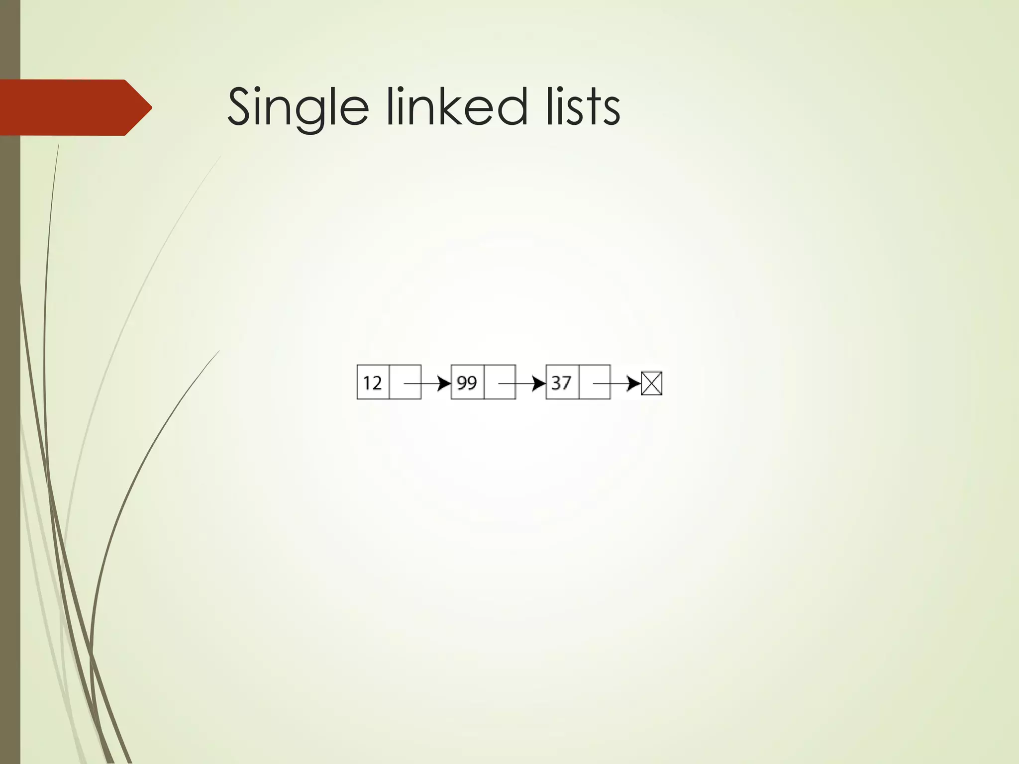 Single linked lists
 