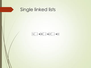 Single linked lists
 