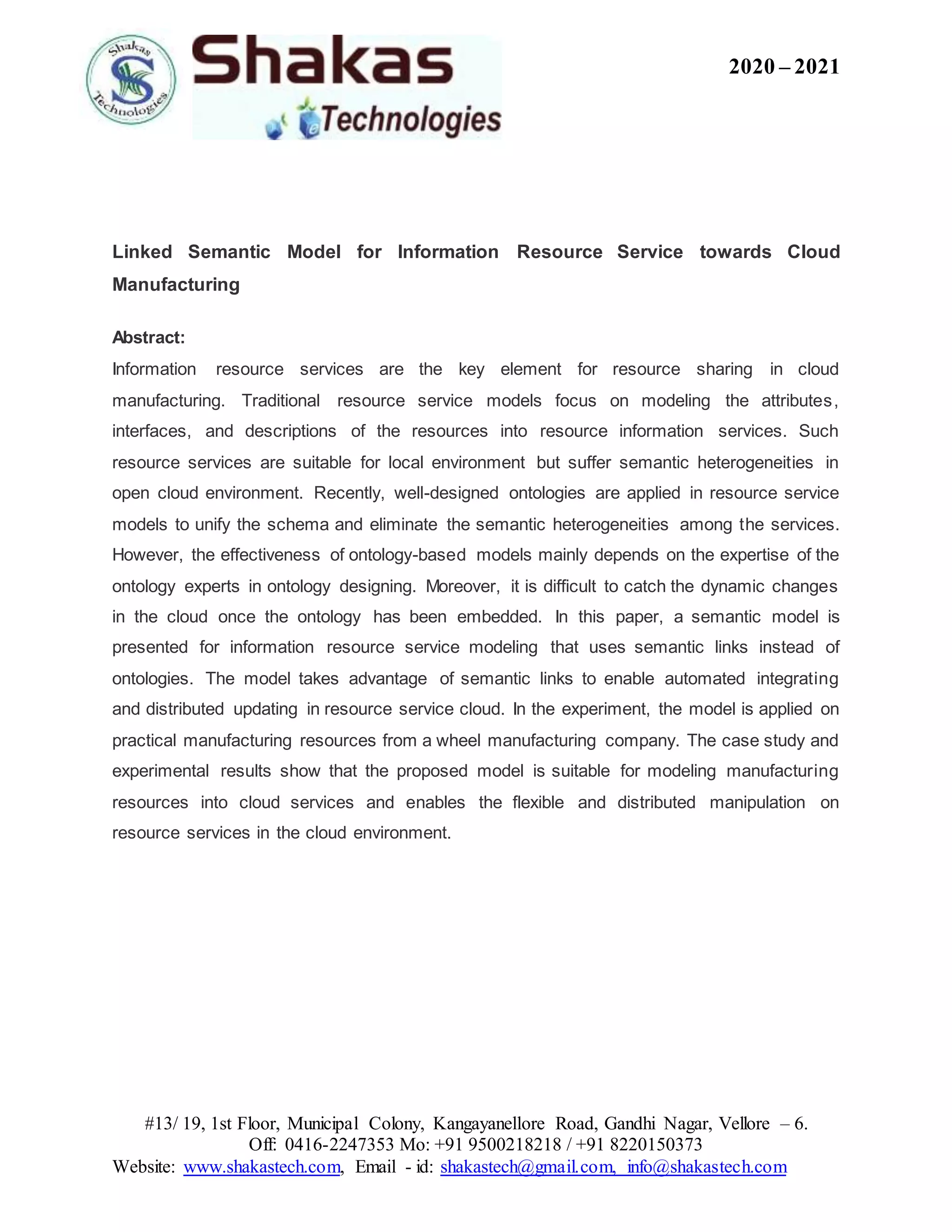 Linked semantic model for information resource service towards cloud manufacturing