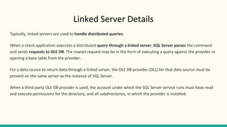 Linked servers (Database Links) in MS SQLSERVER | PDF | Databases ...