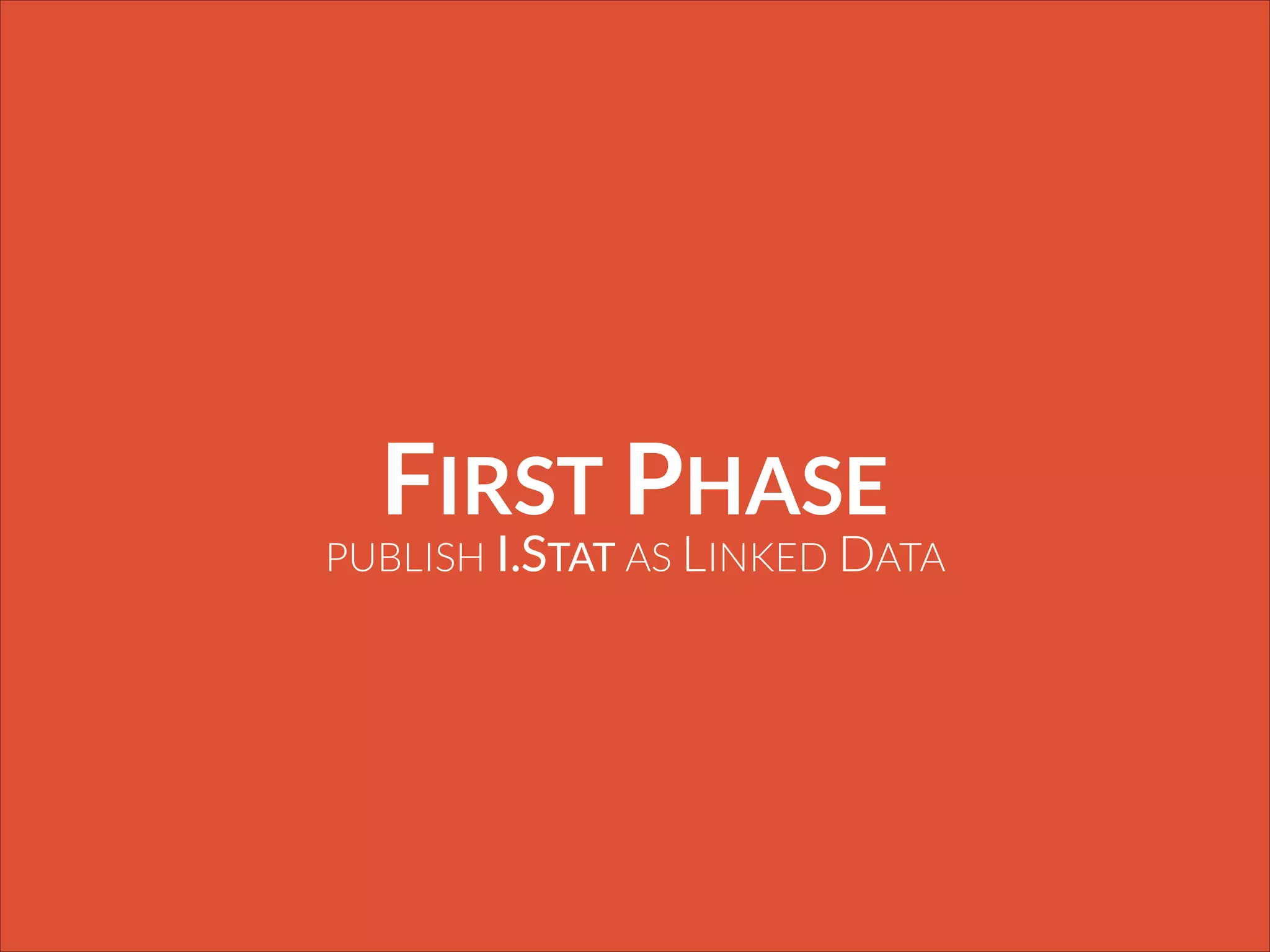 FIRST PHASE
PUBLISH I.STAT AS LINKED DATA