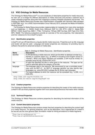 D2.2. Speciﬁcation of lightweight metadata models for multimedia ...