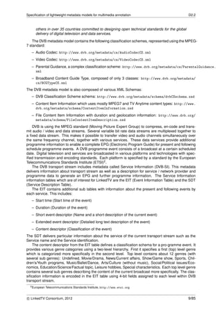 D2.2. Speciﬁcation of lightweight metadata models for multimedia ...