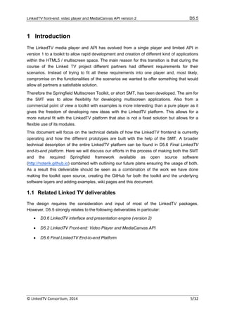 LinkedTV Deliverable 5.5 - LinkedTV front-end: video player and MediaCanvas API v2