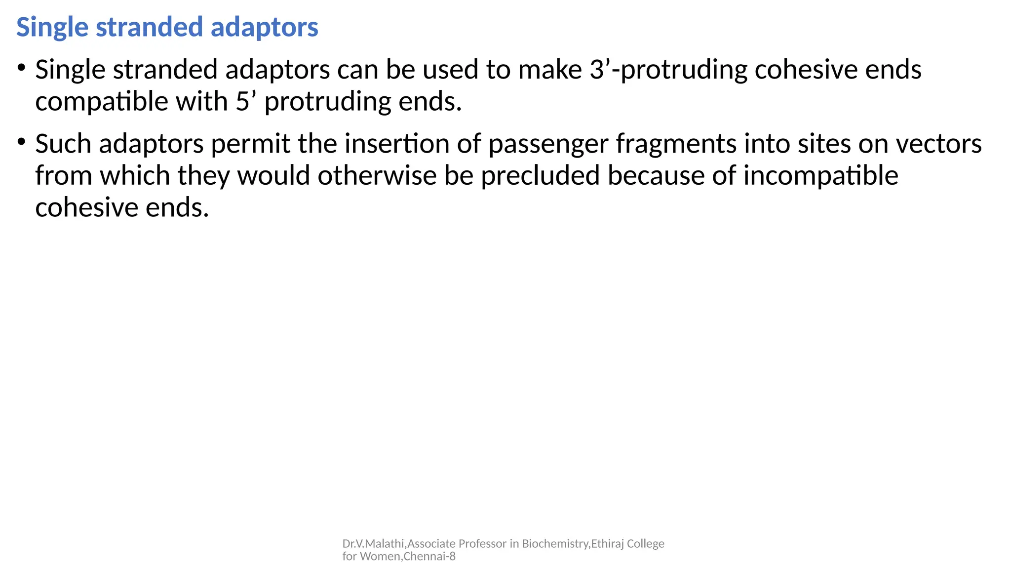 Presentation on Linkers &Adapters used in rDNA Technology | PPTX