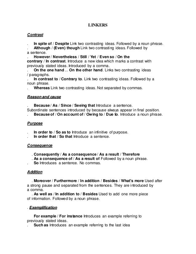 Linkers and connector