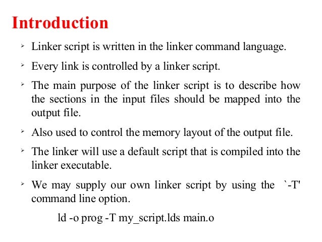 Linker scripts