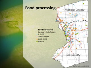Food processing
Source: ReferenceUSA 2012
 