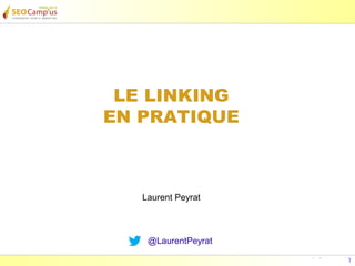 LE LINKING
EN PRATIQUE



   Laurent Peyrat



    @LaurentPeyrat
                     Laurent Peyrat - mars 2013 - http://www.peyrat.fr
 
