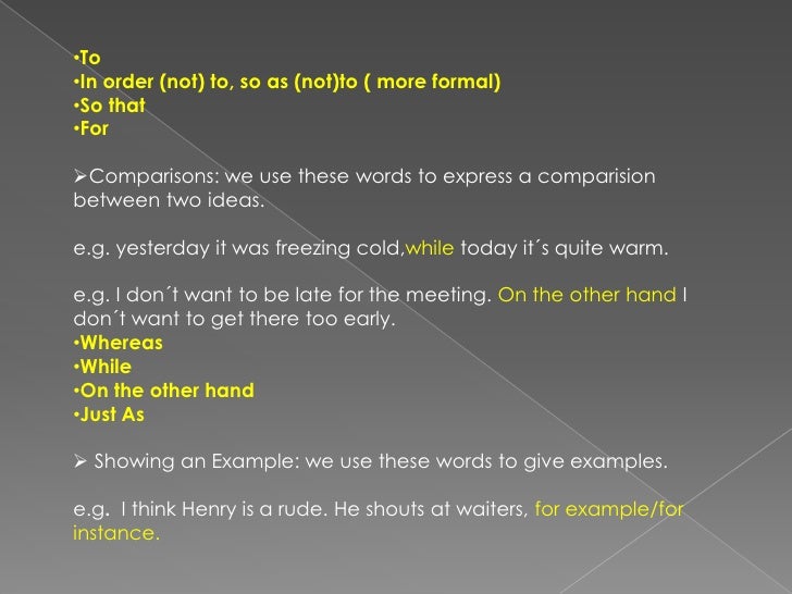 Linking expressions