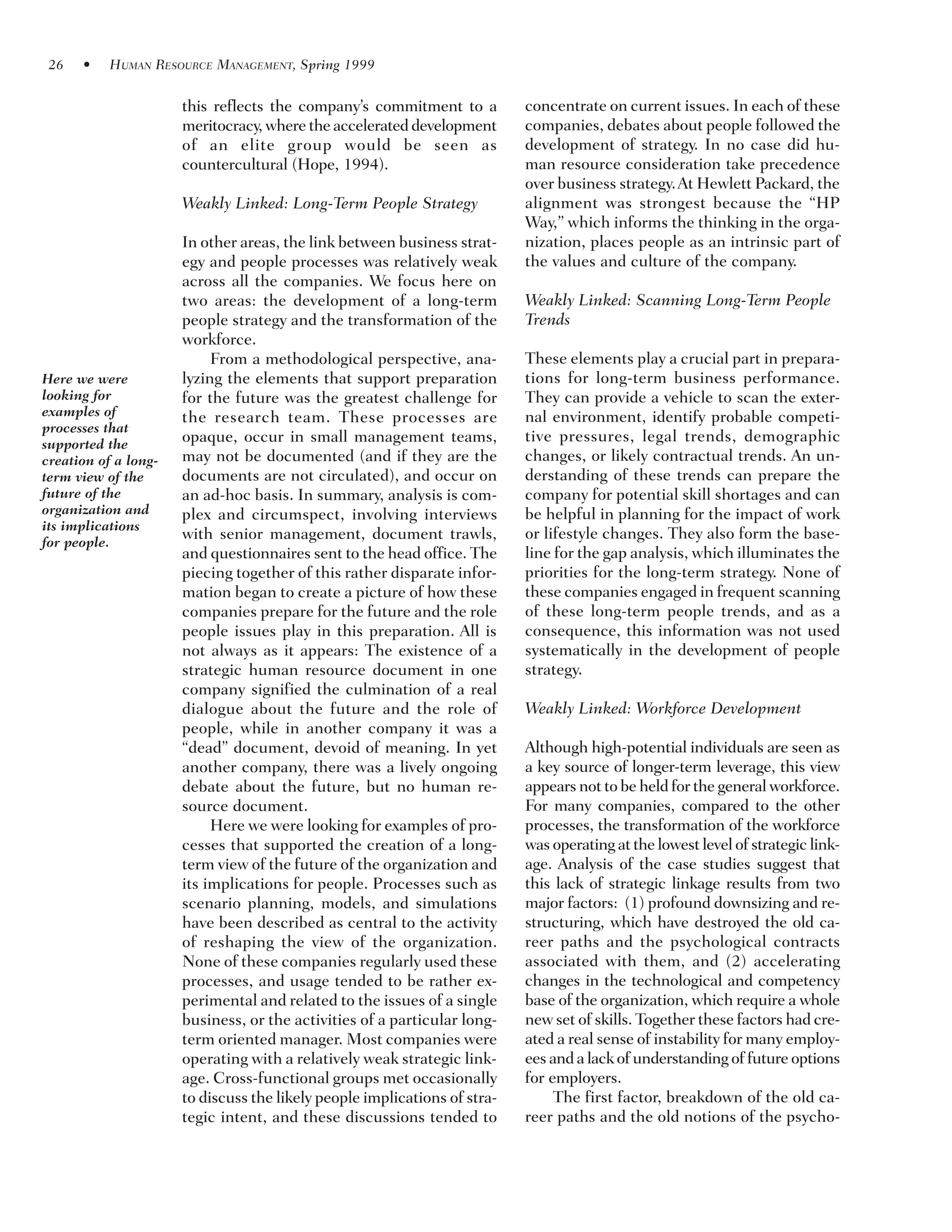 Linking Individual Performance To Business Strategy