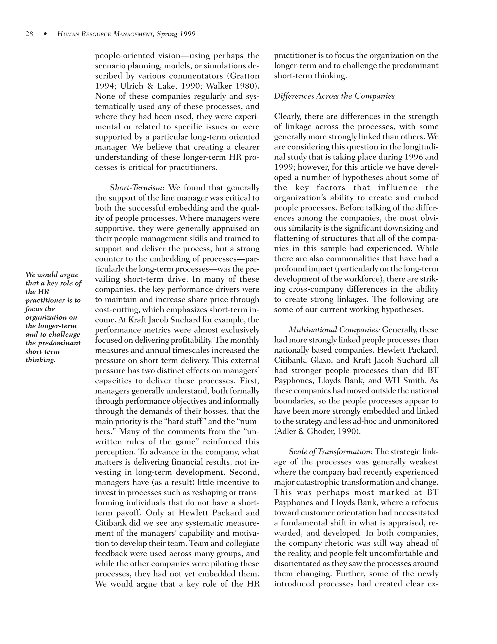 Linking Individual Performance To Business Strategy