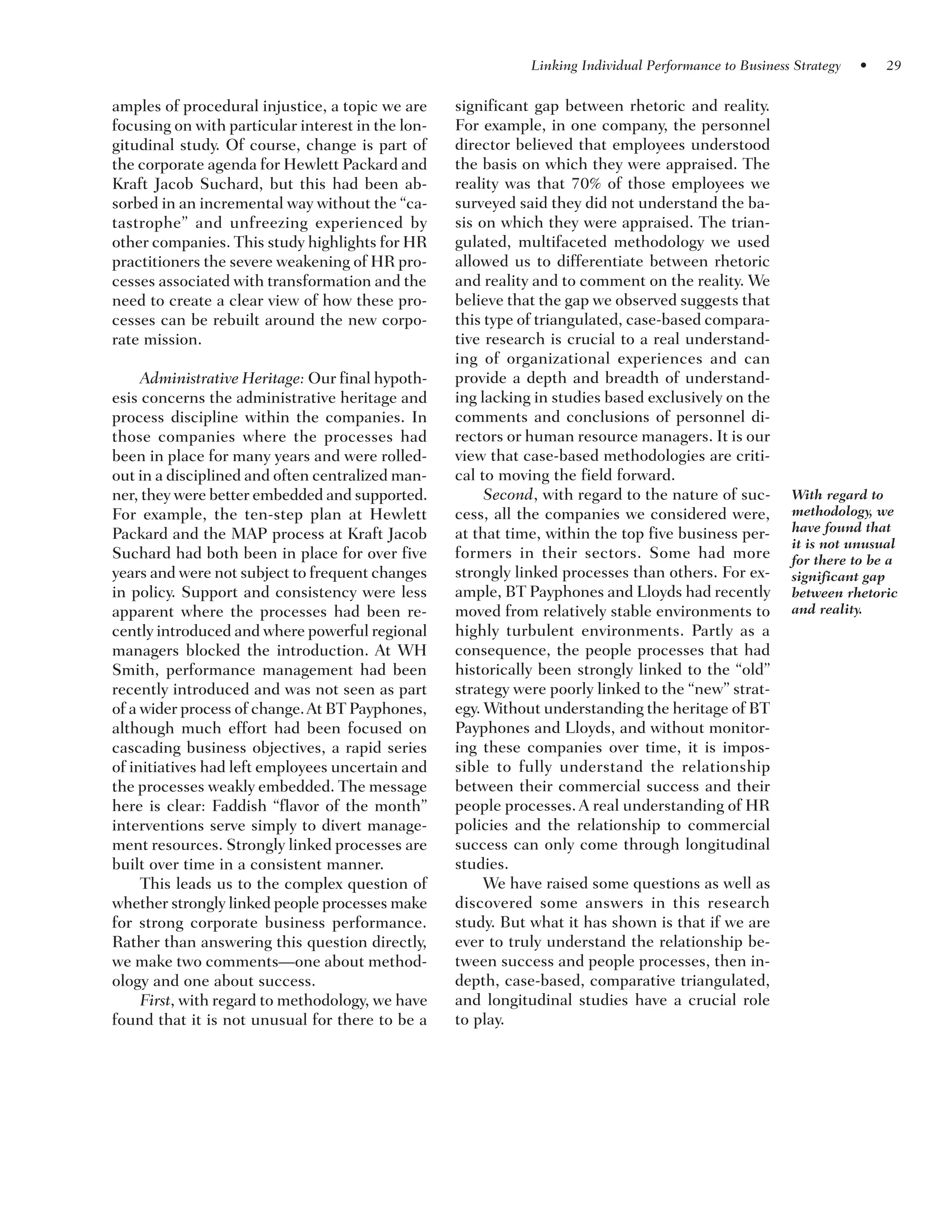 Linking Individual Performance To Business Strategy