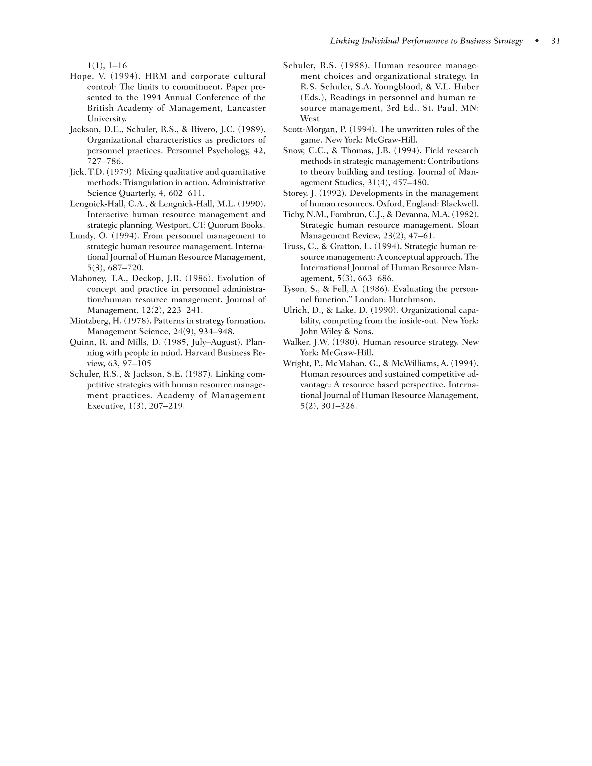 Linking Individual Performance To Business Strategy