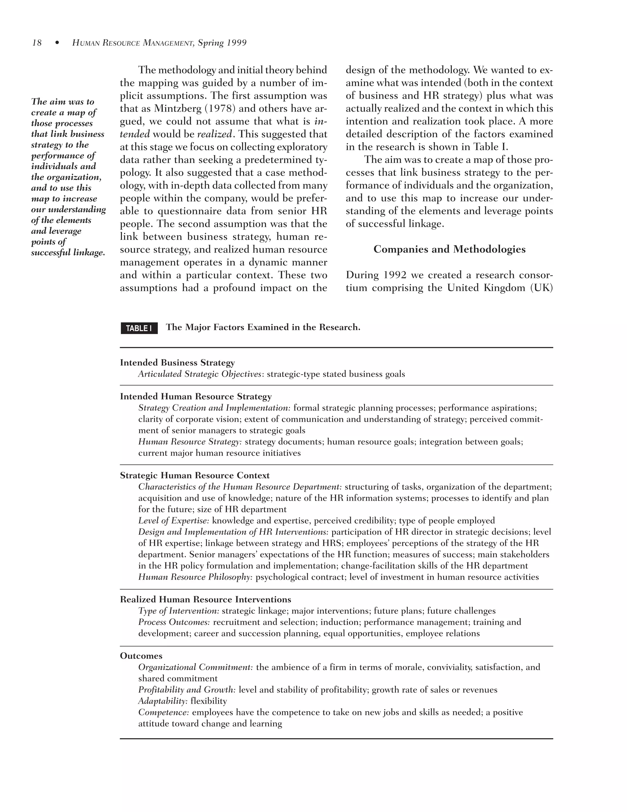 Linking Individual Performance To Business Strategy