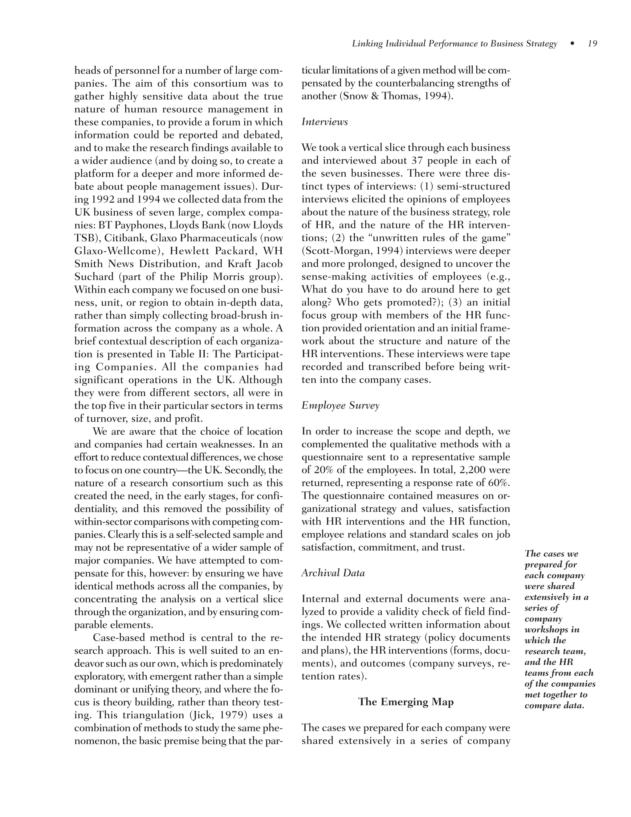 Linking Individual Performance To Business Strategy