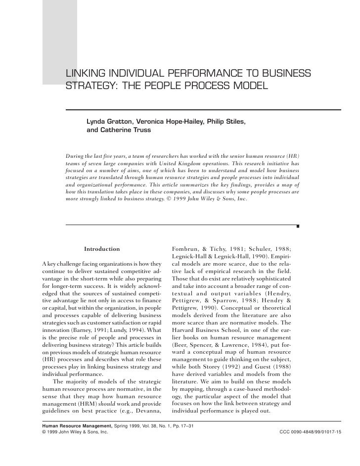 business strategy and performance in