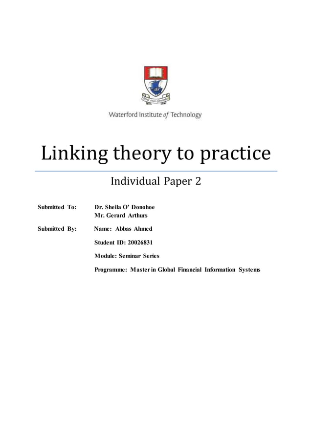 Linking theory to practice PDF