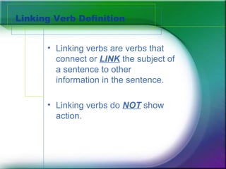 Linking verbs | PPT