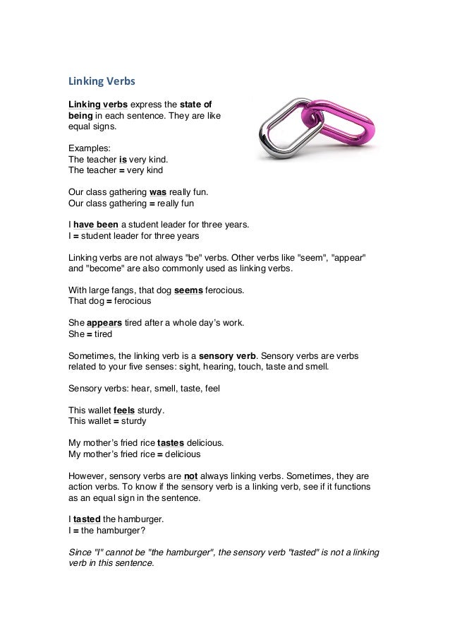 What Are Linking Verbs 