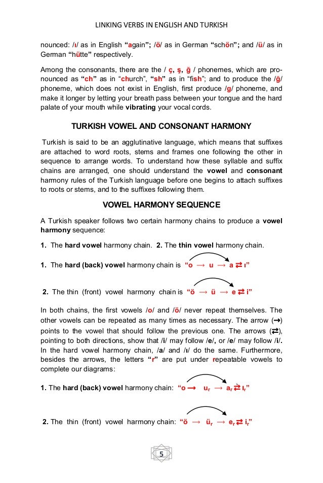 Linking Verbs In Turkish And Their English Equivalents Yuksel Goknel