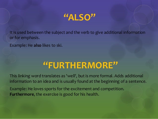 Linking Words And Phrases Linking Words And Phrases