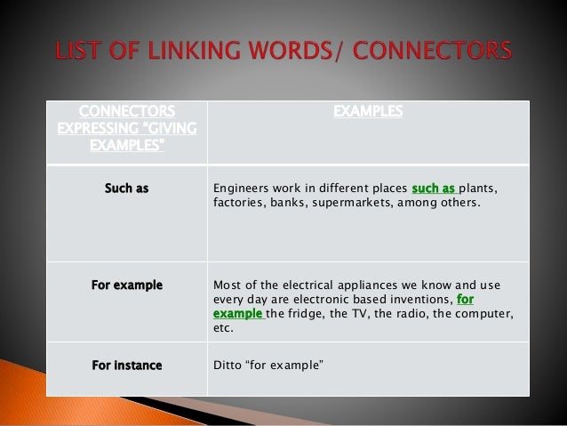 linking words explanation